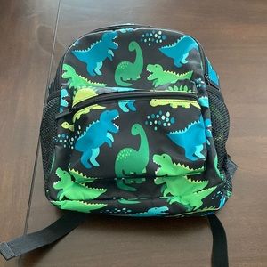 Dinosaur Print Kids Backpack - Green and Blue